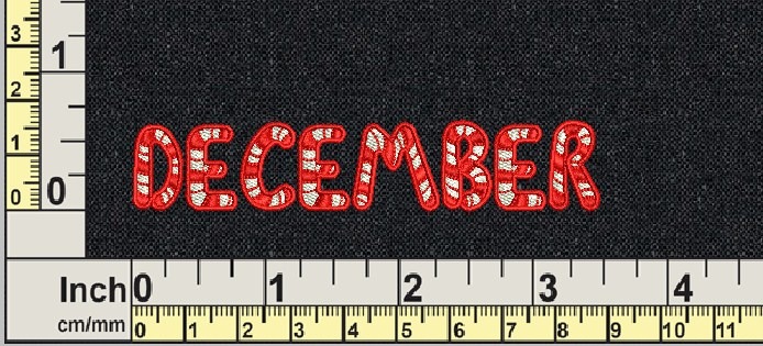 December Christmas Word Embroidery Design