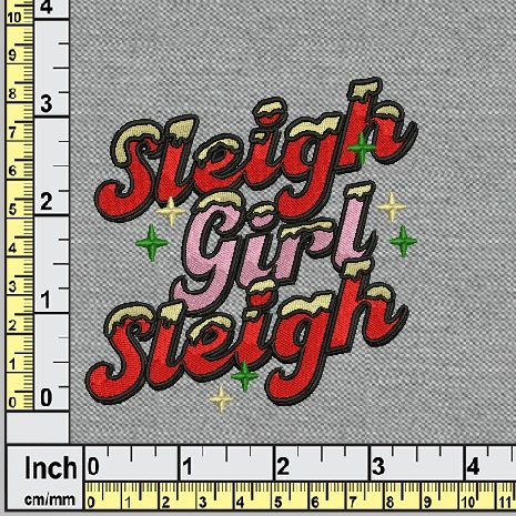 Sleigh Girl Sleigh Embroidery Design