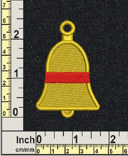 Golden Christmas Bell Embroidery Design