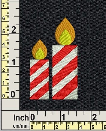 Candy Stripe Christmas Candles Embroidery Design