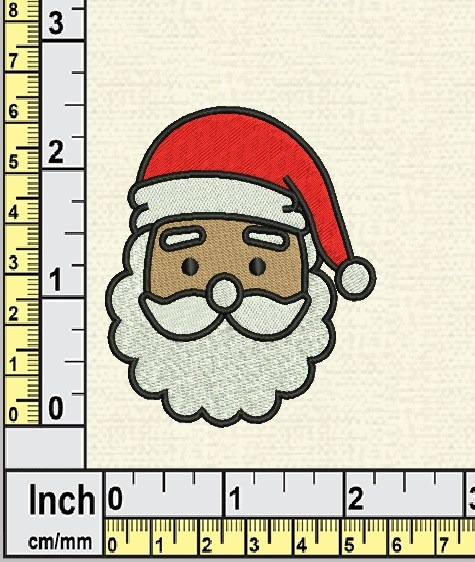 Santa Face Embroidery Design