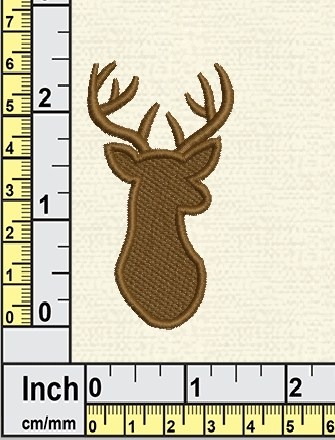 Reindeer Head Silhouette Embroidery Design