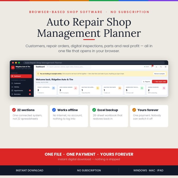 Auto Repair Shop Management Software | Mechanic Business Planner