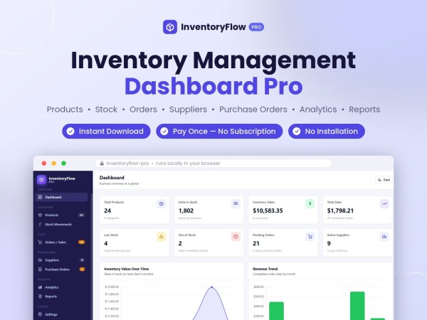 Inventory Management Software | InventoryFlow Pro Stock & Order Tracker