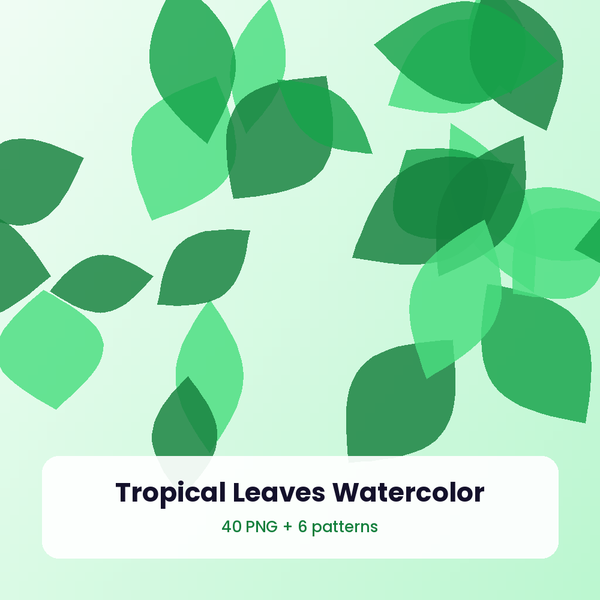 Tropical Leaves Watercolor Clipart
