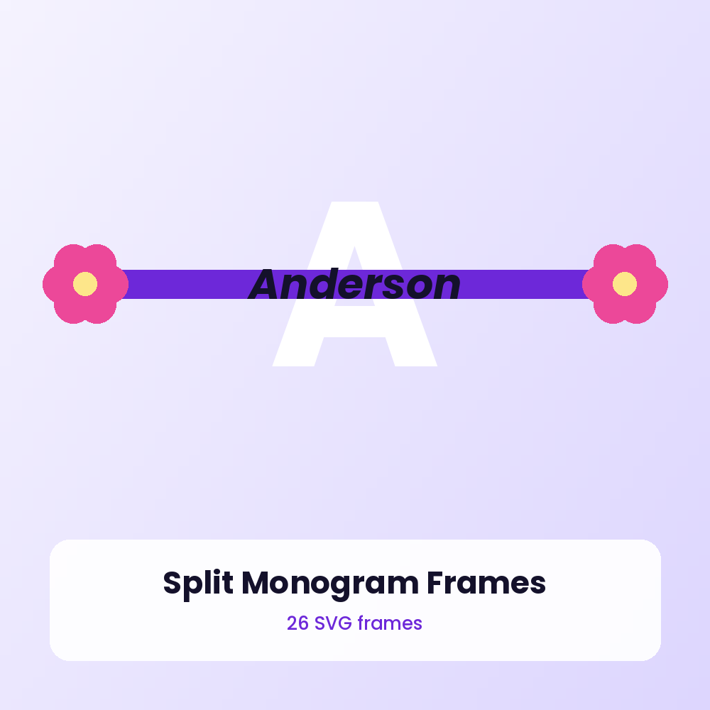 Split Monogram Frames SVG