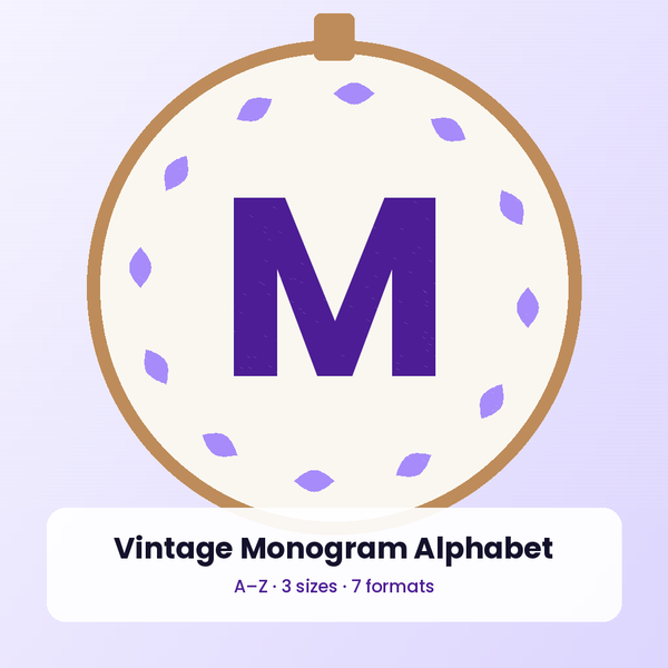 Vintage Monogram Alphabet Embroidery