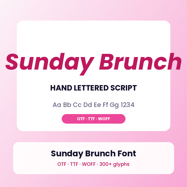 Sunday Brunch — Hand Lettered Font