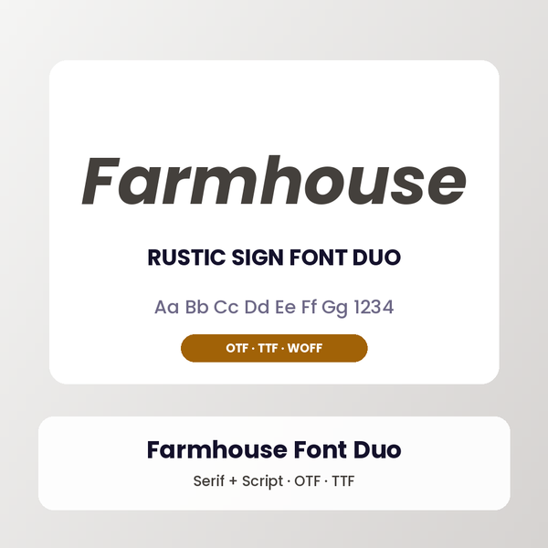 Farmhouse Sign Font Duo